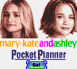 Mary-Kate and Ashley Pocket Planner title screen for GameBoy Color